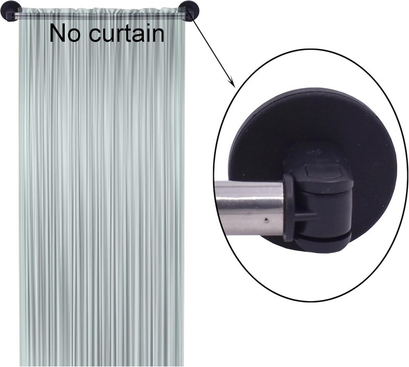 YYST Type B 16"-28" Magnetic Curtain Rods for Metal Doors Magnetic Rod Extends for Iron and Steel Place, Magnetic Cafe Curtain Rod- W Magnets (Black-1) - Image 5